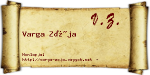 Varga Zója névjegykártya