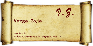 Varga Zója névjegykártya